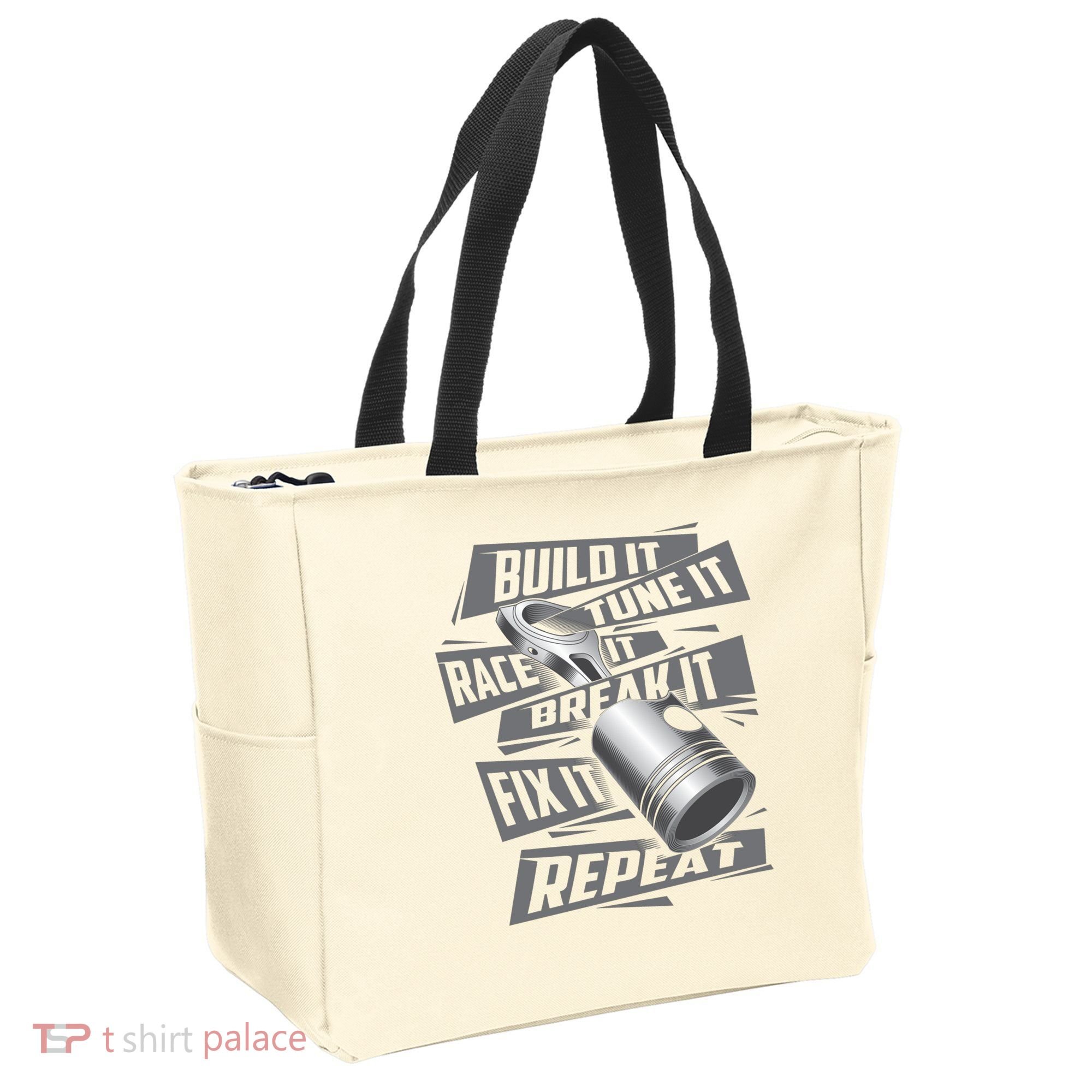 Build It Tune It Race It Break It Cool Gift Race Car Enthusiast Gift Tote Bag