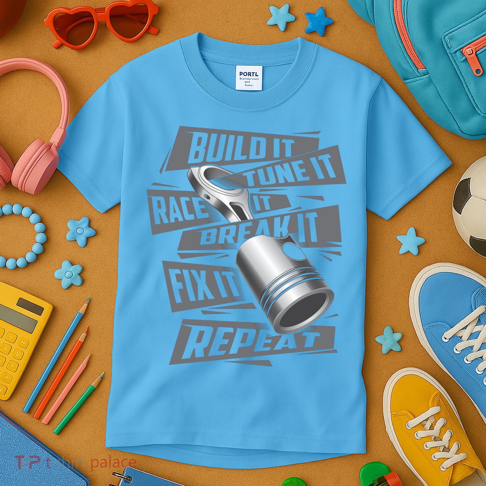 Build It Tune It Race It Break It Cool Gift Race Car Enthusiast Gift Kids T-Shirt