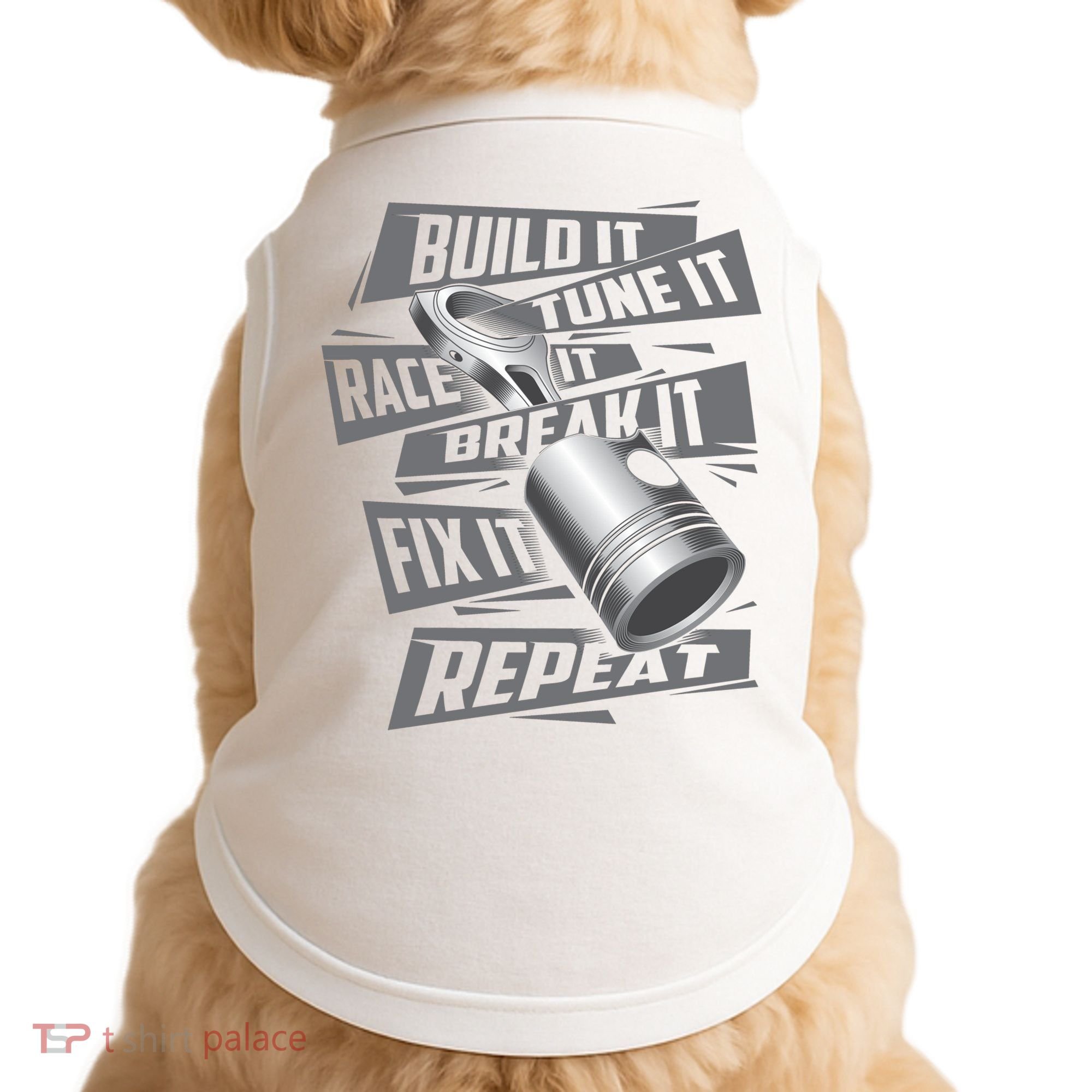 Build It Tune It Race It Break It Cool Gift Race Car Enthusiast Gift Doggie Tank