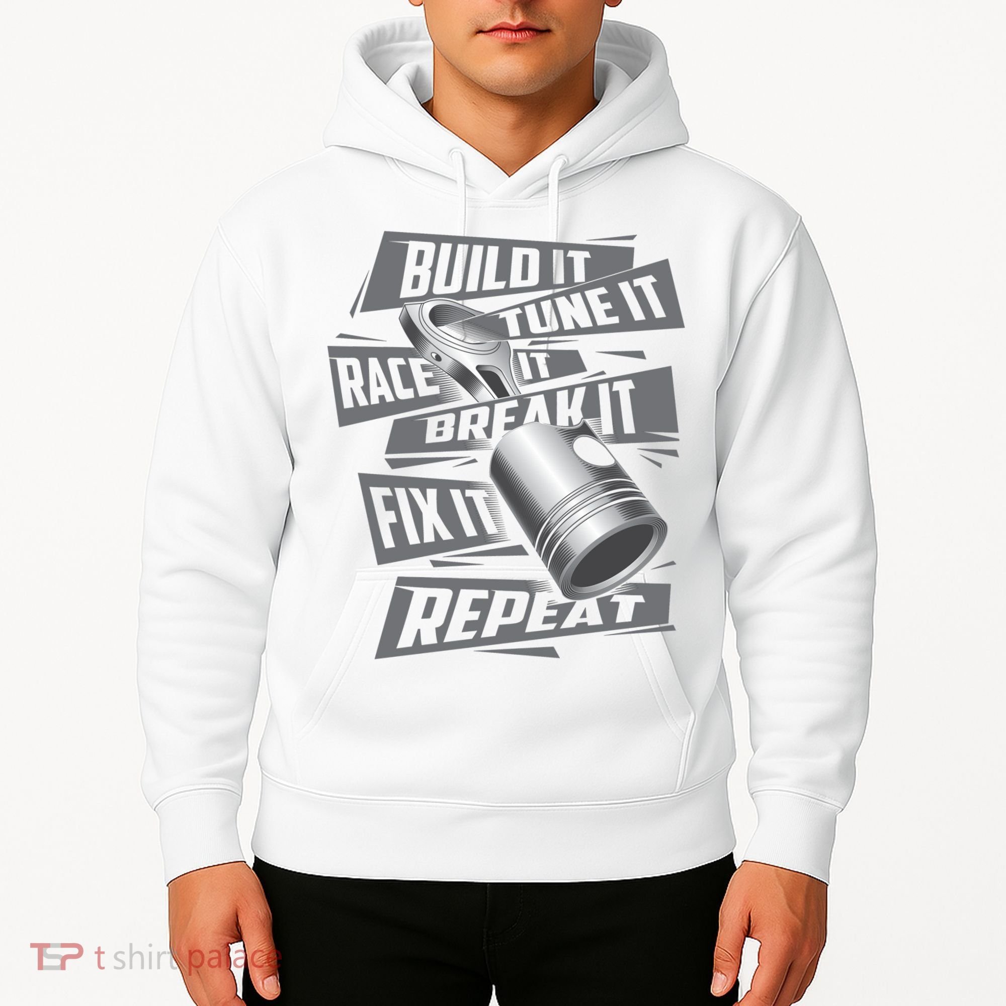 Build It Tune It Race It Break It Cool Gift Race Car Enthusiast Gift Hoodie