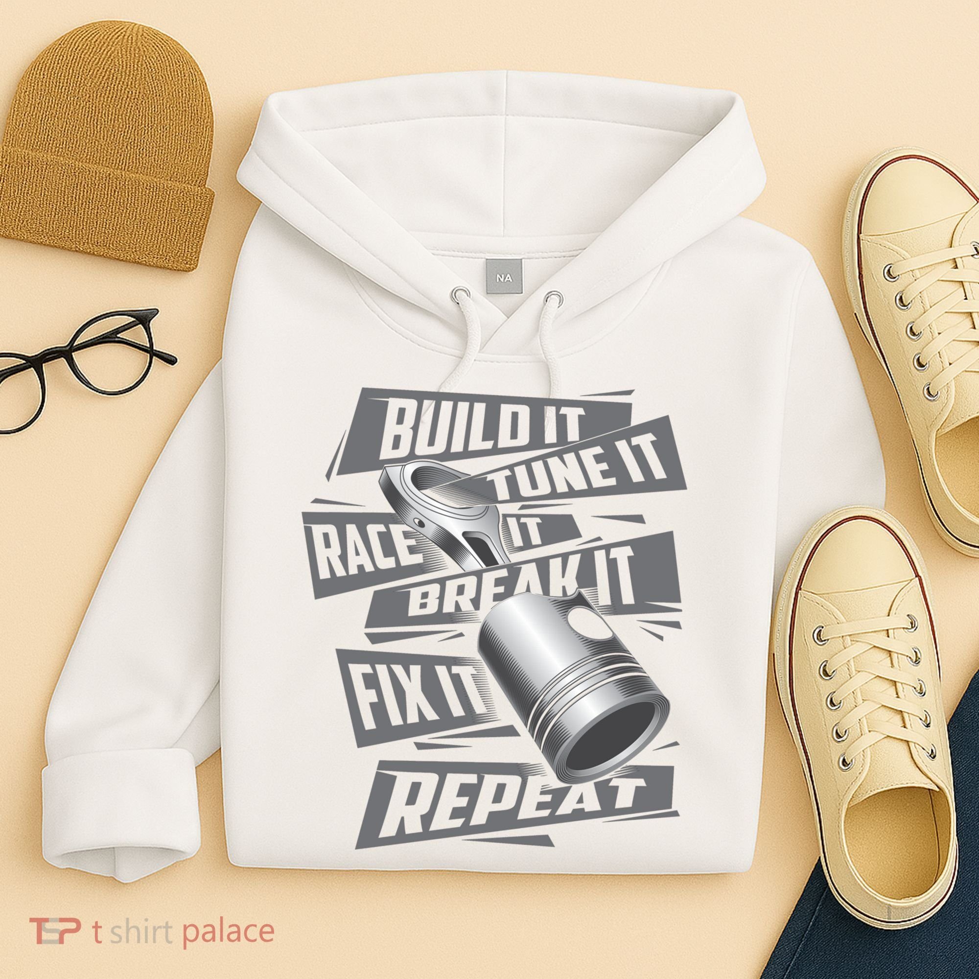 Build It Tune It Race It Break It Cool Gift Race Car Enthusiast Gift Hoodie