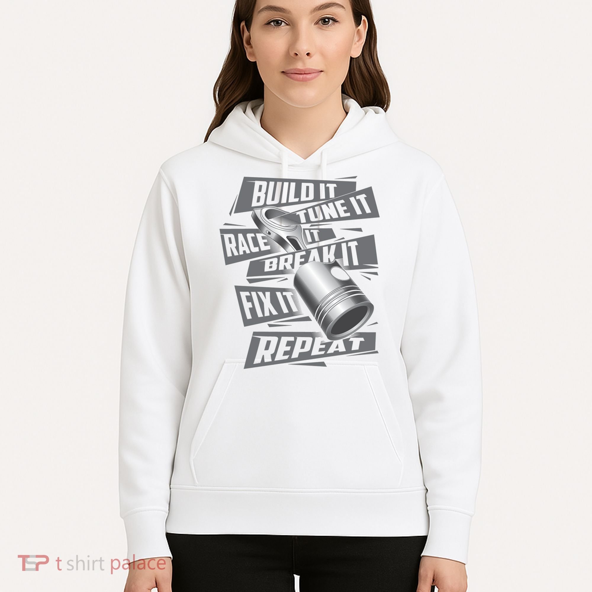 Build It Tune It Race It Break It Cool Gift Race Car Enthusiast Gift Hoodie