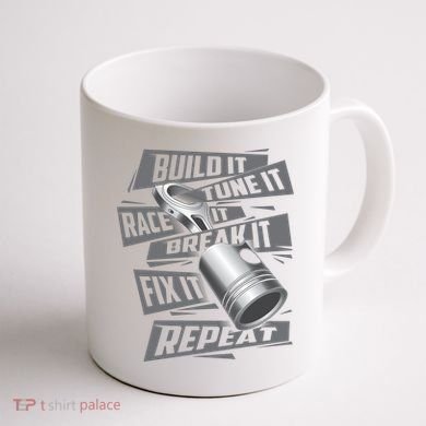 Build It Tune It Race It Break It Cool Gift Race Car Enthusiast Gift Coffee Mug back