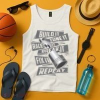 Build It Tune It Race It Break It Cool Gift Race Car Enthusiast Gift Tank Top thumb 4