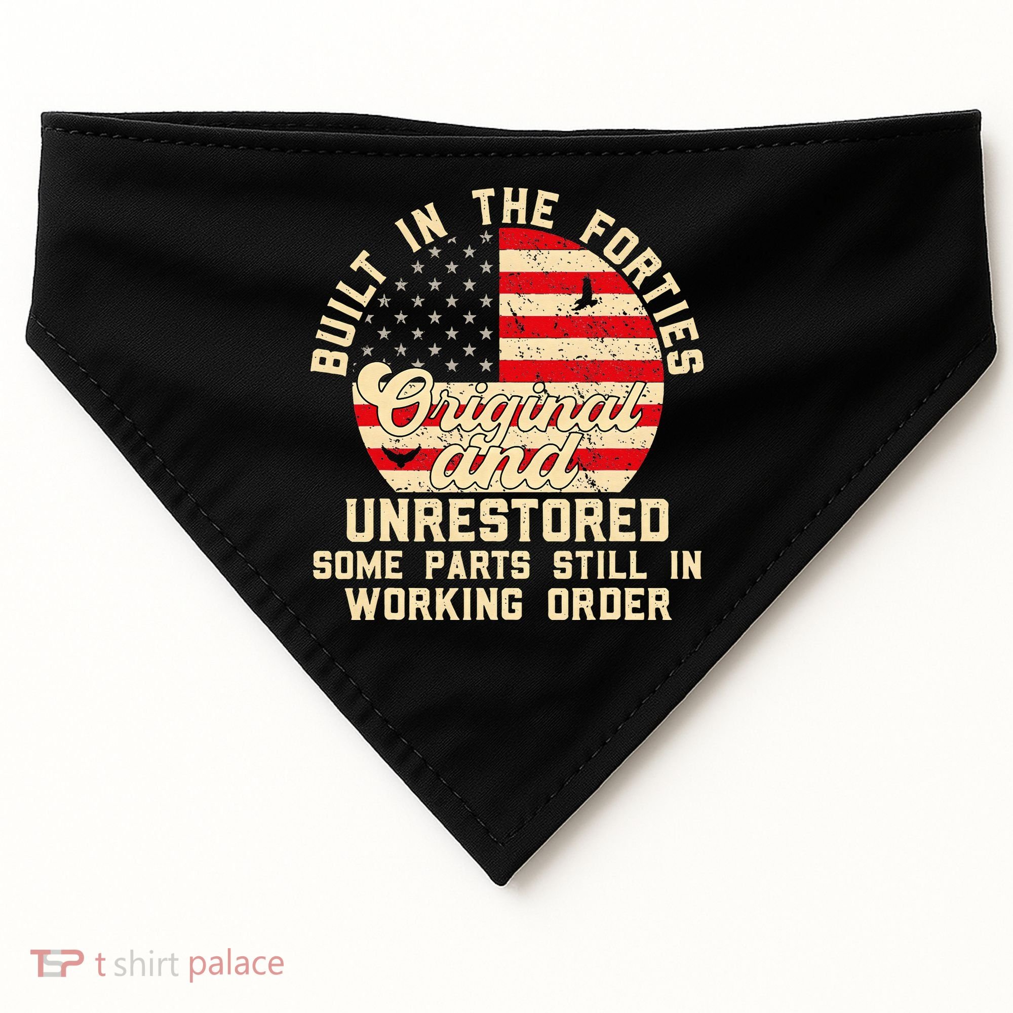 Built In The Forties Original & Unrestored 70th Birthday USA-Made Doggie Bandana