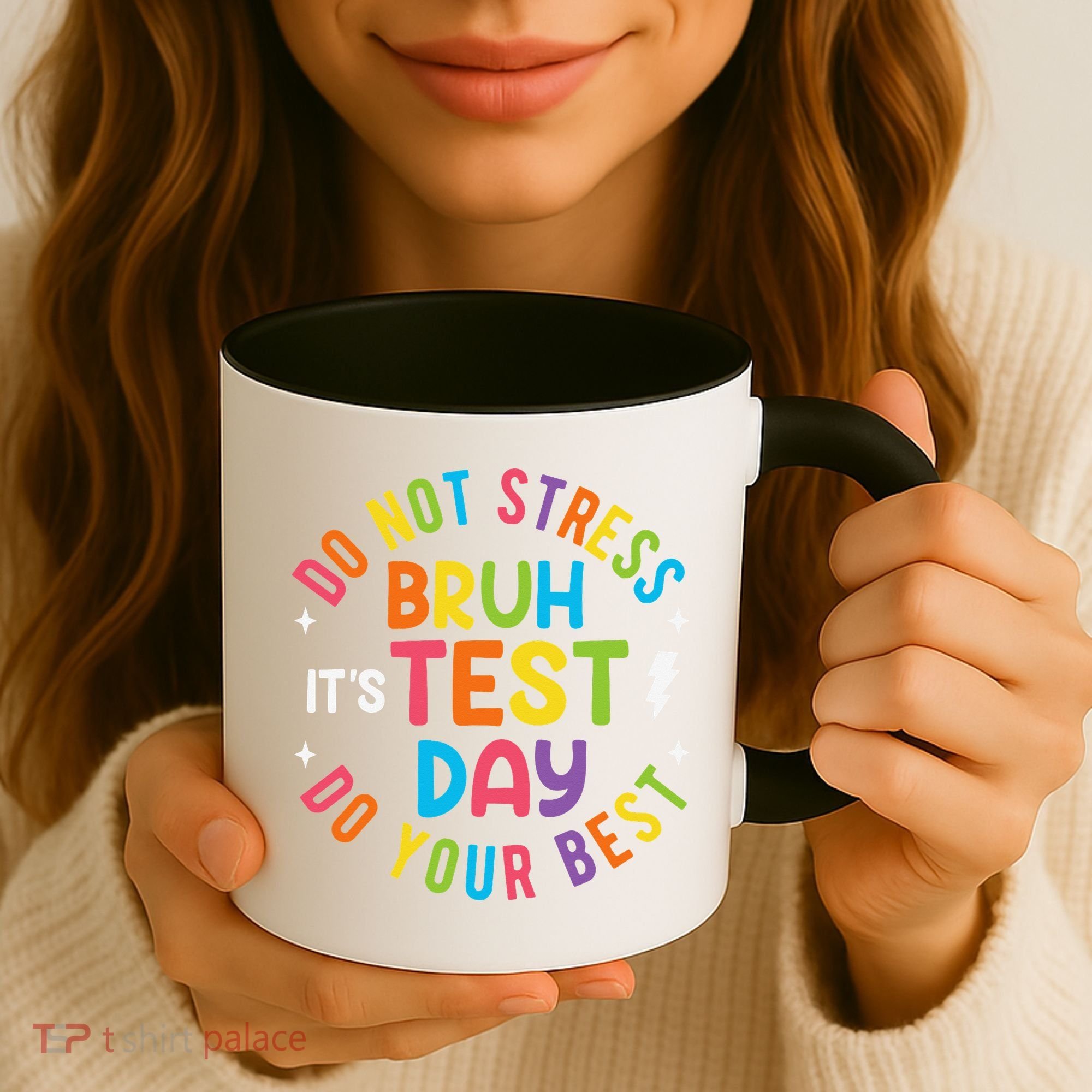 Bruh Its Test Day Rock The Test Teacher Student Testing Day Coffee Mug