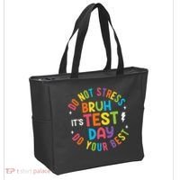 Bruh Its Test Day Rock The Test Teacher Student Testing Day Tote Bag thumb 2