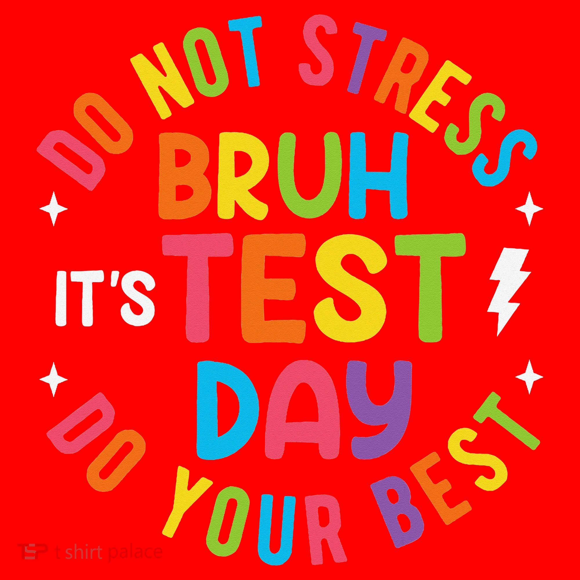 Bruh Its Test Day Rock The Test Teacher Student Testing Day Santa Hat