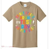 Bruh Its Test Day Rock The Test Teacher Student Testing Day Kids T-Shirt thumb 0