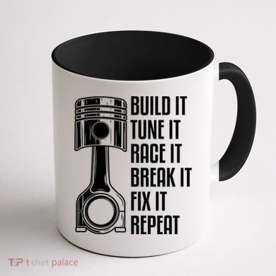 Build It Tune It Race It Break It Fix It Repeat Mechanic Gift Coffee Mug back