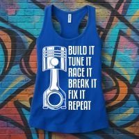 Build It Tune It Race It Break It Fix It Repeat Mechanic Gift Women's Tank Top thumb 3