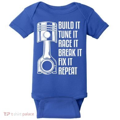 Build It Tune It Race It Break It Fix It Repeat Mechanic Gift Baby Bodysuit