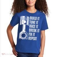 Build It Tune It Race It Break It Fix It Repeat Mechanic Gift Kids T-Shirt thumb 2