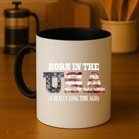 Born In The USA A Really Long Time Ago Funny Birthday Coffee Mug thumb 4