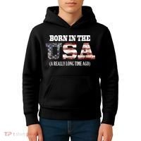 Born In The USA A Really Long Time Ago Funny Birthday Kids Hoodie thumb 4