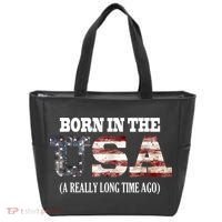 Born In The USA A Really Long Time Ago Funny Birthday Tote Bag thumb 0
