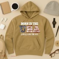 Born In The USA A Really Long Time Ago Funny Birthday Hoodie thumb 3