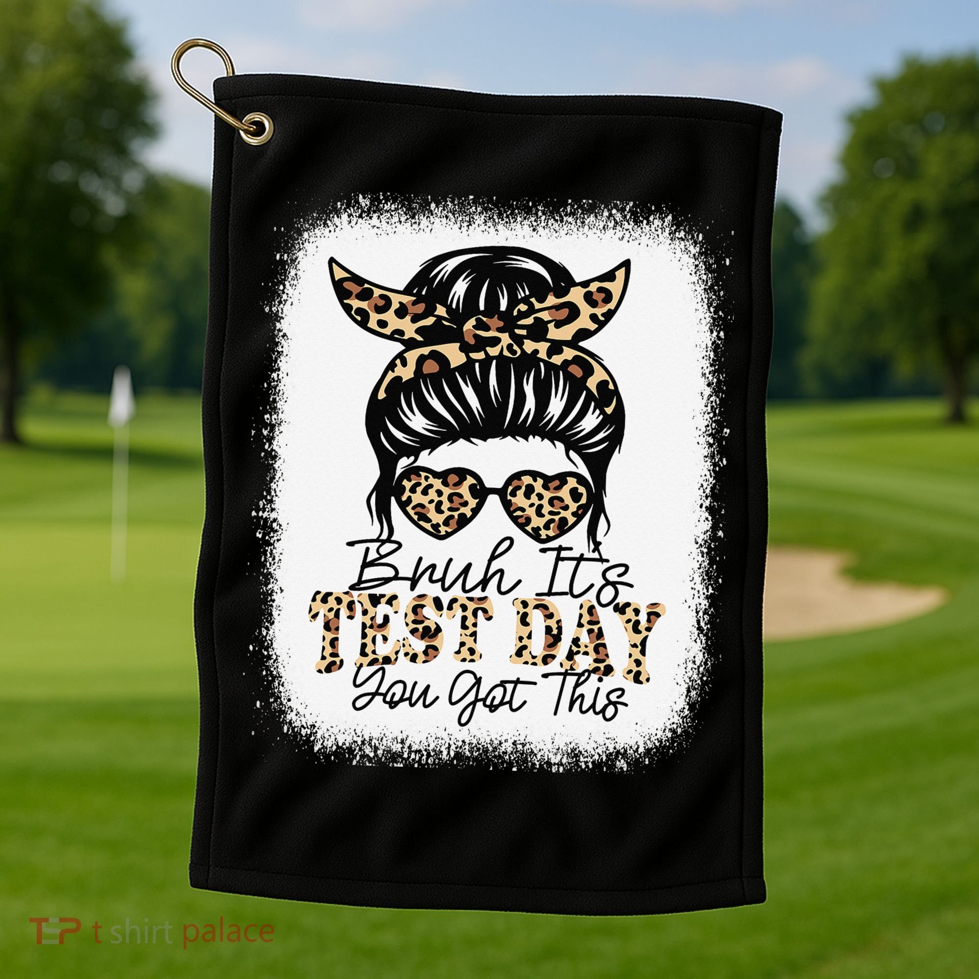 Bruh Its Test Day You Got This Testing Day Teacher Tie Dye Golf Towel