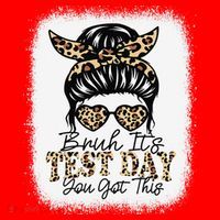 Bruh Its Test Day You Got This Testing Day Teacher Tie Dye Santa Hat thumb 1