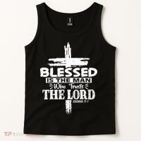 Blessed Is The Man Who Trusts The Lord Funny Christian Bible Tank Top thumb 2