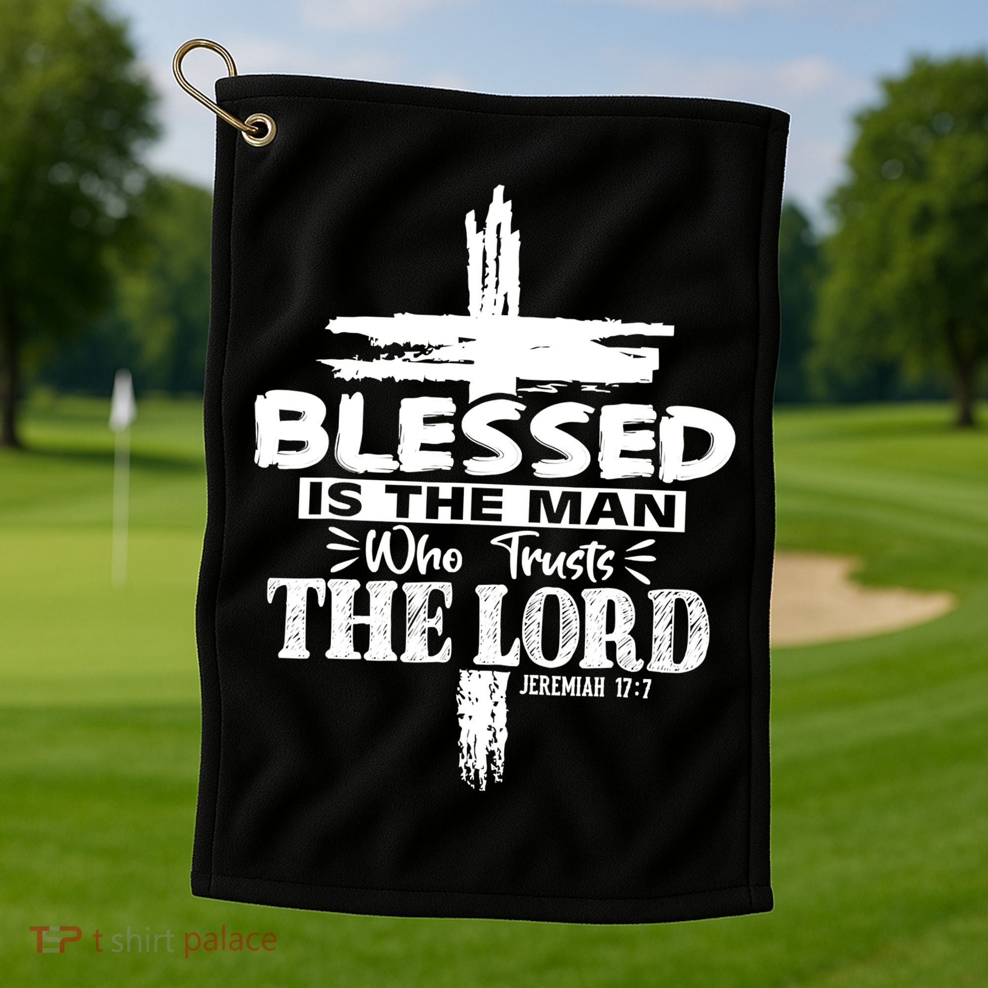 Blessed Is The Man Who Trusts The Lord Funny Christian Bible Golf Towel