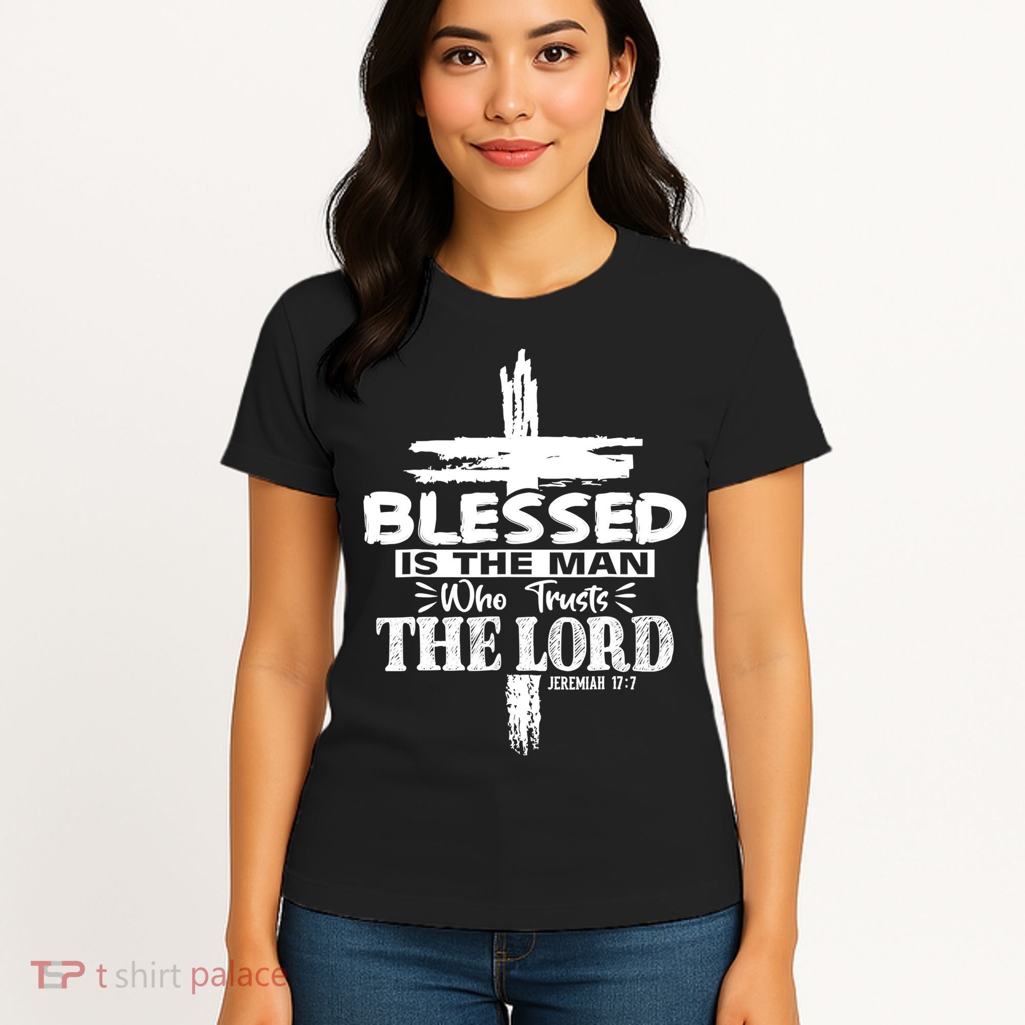 Blessed Is The Man Who Trusts The Lord Funny Christian Bible Women's T-Shirt