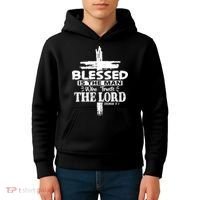 Blessed Is The Man Who Trusts The Lord Funny Christian Bible Kids Hoodie thumb 4