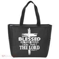 Blessed Is The Man Who Trusts The Lord Funny Christian Bible Tote Bag thumb 0