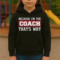 Because Im The Coach Thats Why Kickboxing Boxing Boxer Kids Hoodie thumb 3