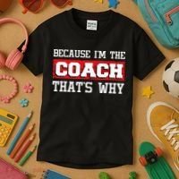 Because Im The Coach Thats Why Kickboxing Boxing Boxer Kids T-Shirt thumb 3