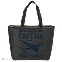 Because Im The Captain Thats Why Funny Pilot Gift Tote Bag thumb 0