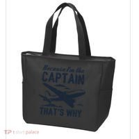Because Im The Captain Thats Why Funny Pilot Gift Tote Bag thumb 3