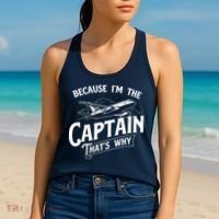 Because Im The Captain Thats Why Aircraft Airline Pilot Women's Tank Top thumb 2