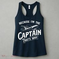 Because Im The Captain Thats Why Aircraft Airline Pilot Women's Tank Top thumb 3