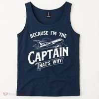 Because Im The Captain Thats Why Aircraft Airline Pilot Tank Top thumb 2