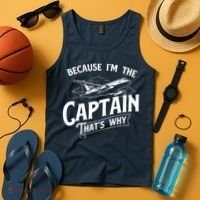 Because Im The Captain Thats Why Aircraft Airline Pilot Tank Top thumb 4