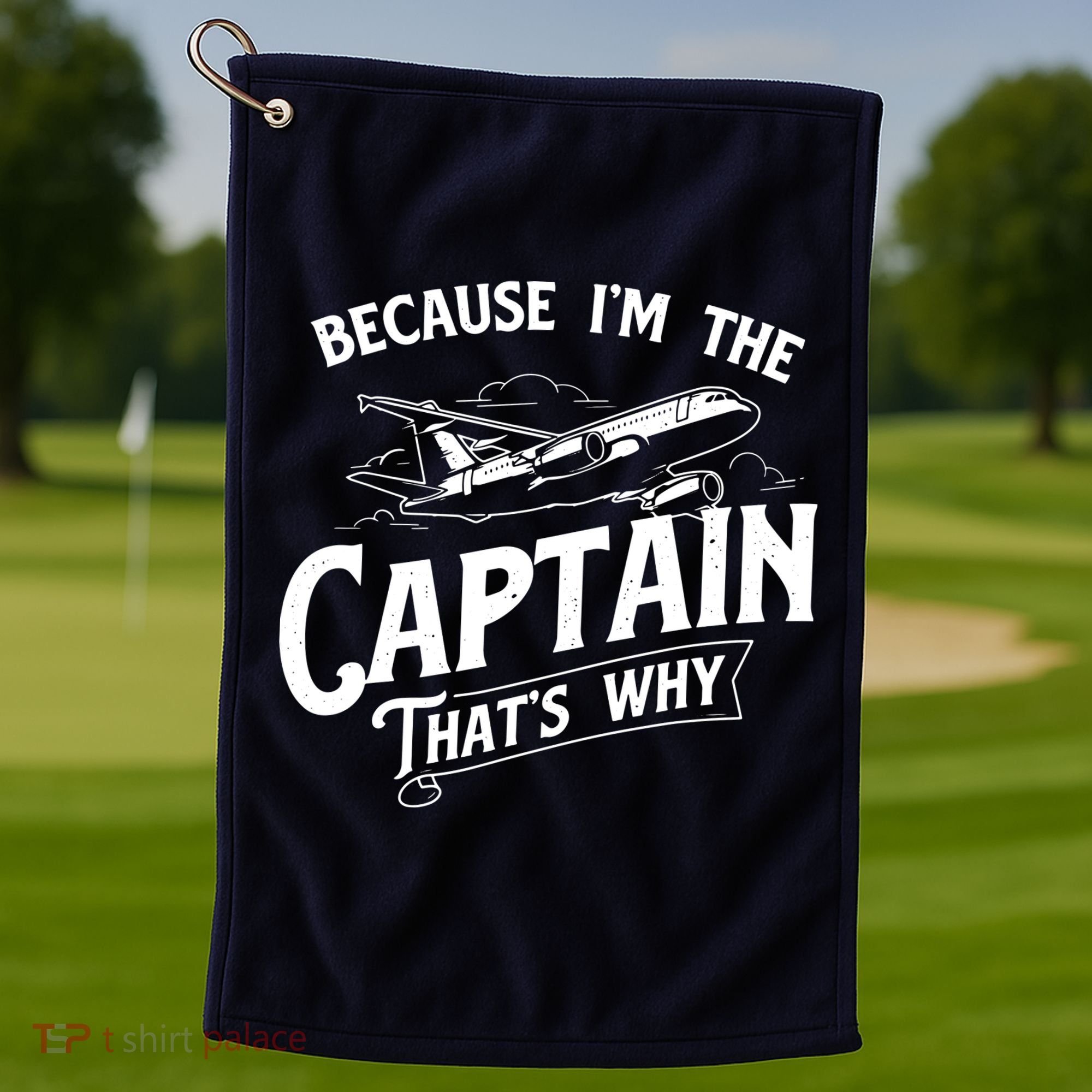 Because Im The Captain Thats Why Aircraft Airline Pilot Golf Towel