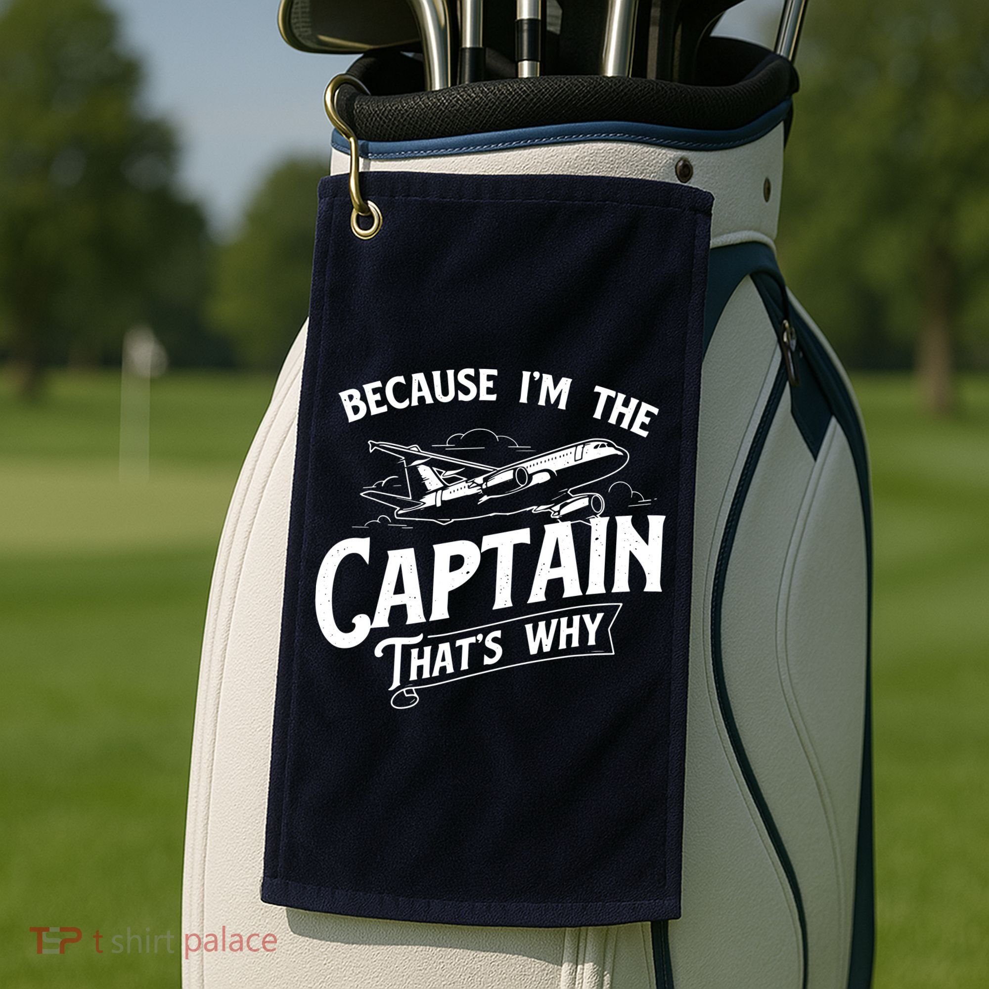 Because Im The Captain Thats Why Aircraft Airline Pilot Golf Towel