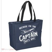 Because Im The Captain Thats Why Aircraft Airline Pilot Tote Bag thumb 2