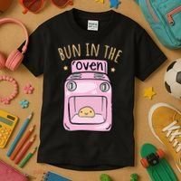 Bun In The Oven Baby Announcement Kids T-Shirt thumb 3