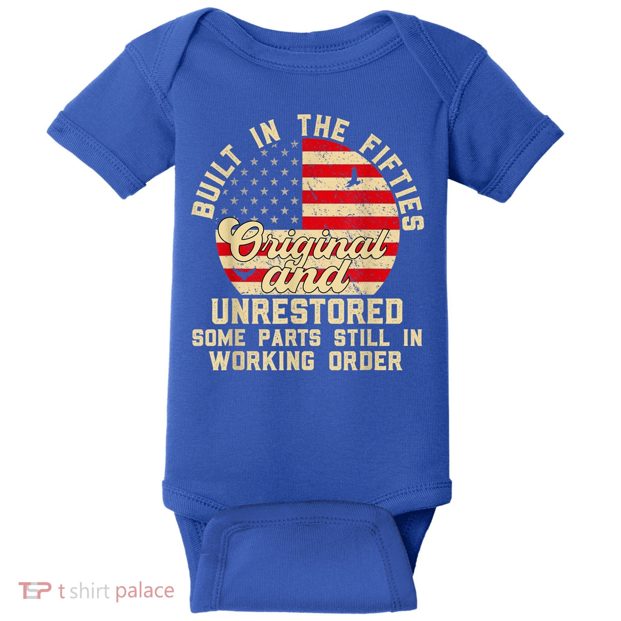 Built In The Fifties Original &Unrestored Born In The 1950s Baby Bodysuit
