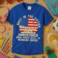 Built In The Fifties Original &Unrestored Born In The 1950s Kids T-Shirt thumb 3
