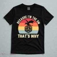 Because Im The DM Thats Why Gift Retro RPG Dice Dragon T-Shirt thumb 5