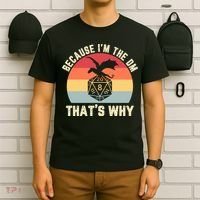 Because Im The DM Thats Why Gift Retro RPG Dice Dragon T-Shirt thumb 6