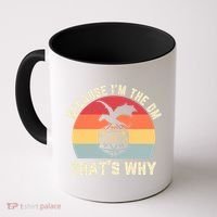 Because Im The DM Thats Why Gift Retro RPG Dice Dragon Coffee Mug thumb 0