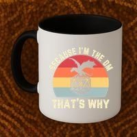 Because Im The DM Thats Why Gift Retro RPG Dice Dragon Coffee Mug thumb 2