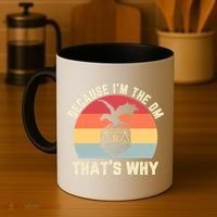 Because Im The DM Thats Why Gift Retro RPG Dice Dragon Coffee Mug thumb 4