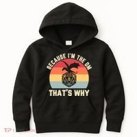 Because Im The DM Thats Why Gift Retro RPG Dice Dragon Kids Hoodie thumb 0