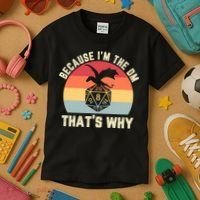 Because Im The DM Thats Why Gift Retro RPG Dice Dragon Kids T-Shirt thumb 3