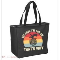Because Im The DM Thats Why Gift Retro RPG Dice Dragon Tote Bag thumb 2